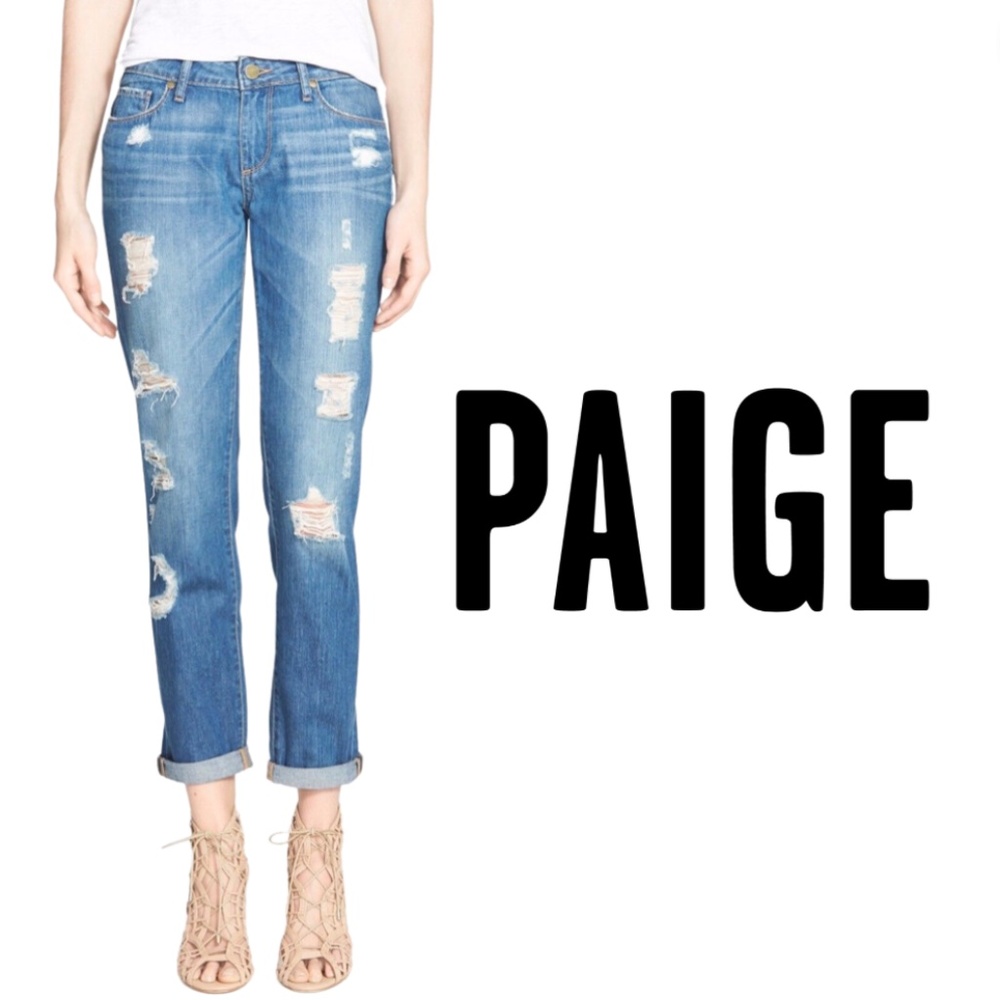 Paige Women's Distressed Blue Jeans